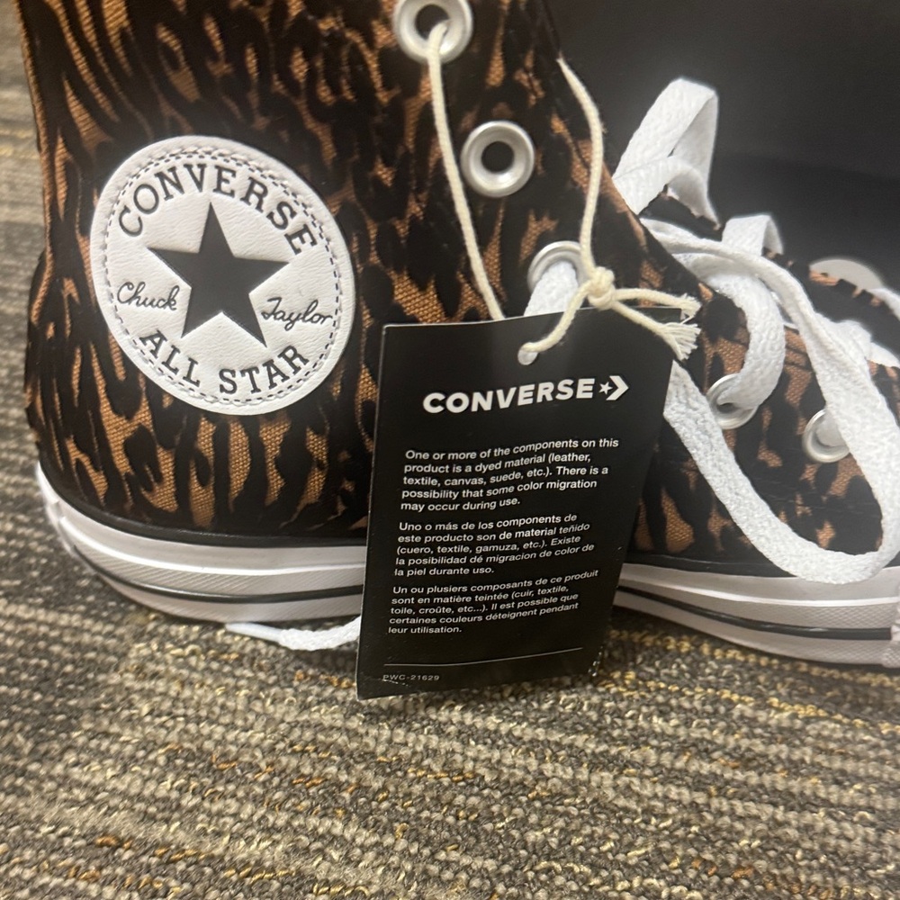 Converse Animal Print High-Tops with White Accents - Picture 2 of 4